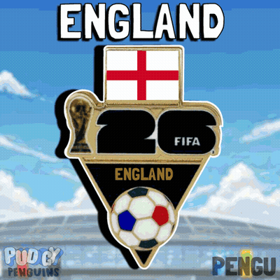 England Soccer Team Logo With Trophy And Ball GIF