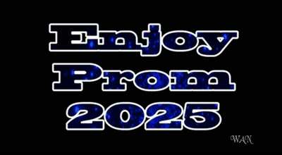 Enjoy Prom 2025 Sign With Blue Balloons GIF