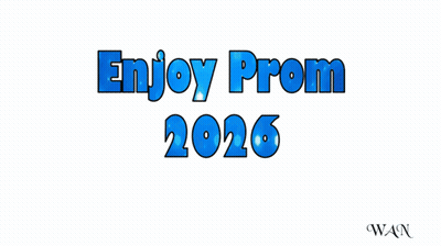 Enjoy Prom 2026 Sign With Blue Balloons