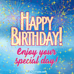 Enjoy Your Day Happy Birthday Fireworks GIF
