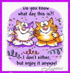 Enjoy Your Day Sparkling Cute Cats GIF