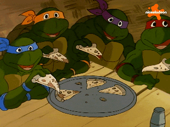 Enjoying Pizza Leonardo GIF