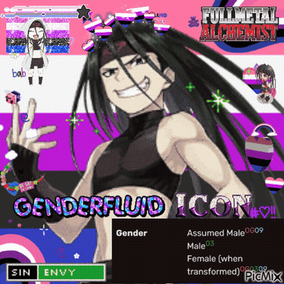 Envy From Fullmetal Alchemist With Gender Fluid Icon GIF