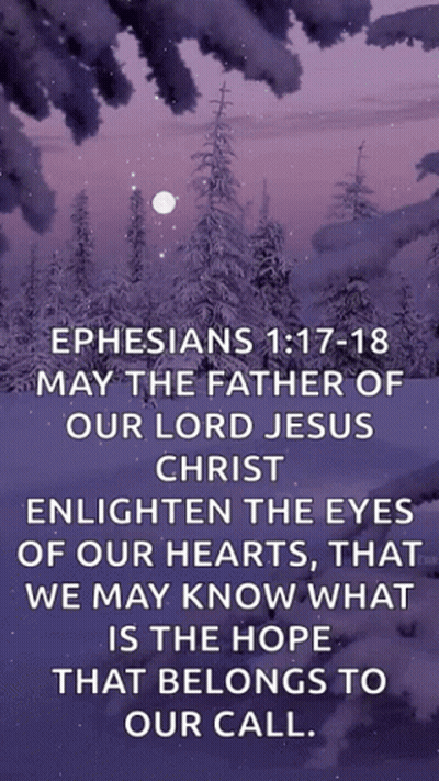 Ephesians 1:17-18 Quote On Purple Background GIF