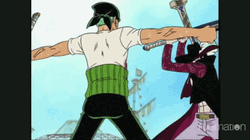 Epic Zoro Fight With Dracule Mihawk GIF