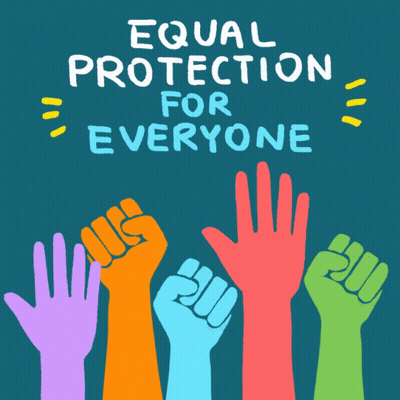 Equal Protection For Everyone Poster With Colorful Hands