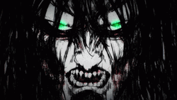 Eren Jaeger Anime Titan Form Green Eyes GIF
