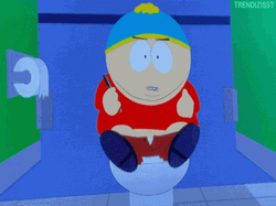 Eric Cartman Sitting On The Toilet Seat GIF