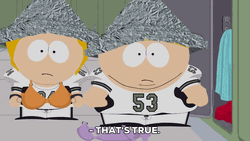 Eric Looking With Tin Foil Hat On GIF