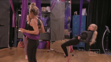 Erika Jayne Upside Down Split Yoga Class GIF