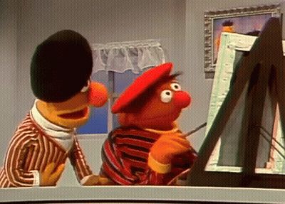 Ernie And Bert Painting Picture GIF
