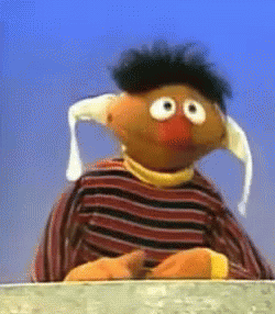 Ernie Ears Covered Not Listening GIF