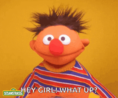Ernie From Sesame Street Saying Hey Girl What Up GIF