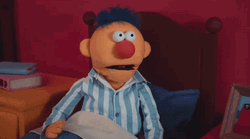 Ernie Puppet Is Scared Of Thunder GIF