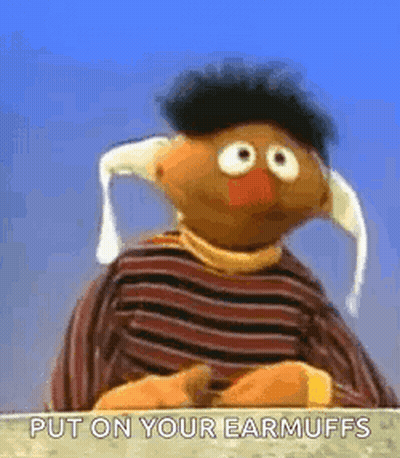 Ernie Sesame Street Ear Muffs Striped Sweater GIF