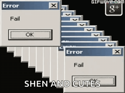 Error Boxes Stacked Saying Shen And Cutes GIF
