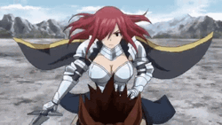 Erza Scarlet Riding Her Horse GIF
