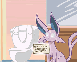 Espeon Uses Powers In The Toilet  GIF