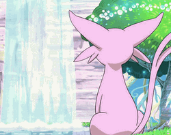 Espeon Watching A Water Fall  GIF