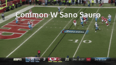 ESPN Football Game Between KC And Common W Sano Saurus GIF