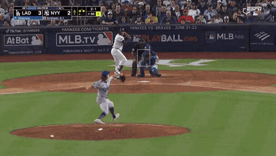 Espn Is Showing A Baseball Game Between Lad And Ny GIF