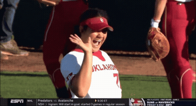 Espn Is Showing A Softball Game Between Oklahoma And Predators GIF