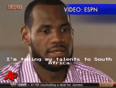 Espn Is Showing A Video Of Lebron James Talking About His Talents To South Africa GIF