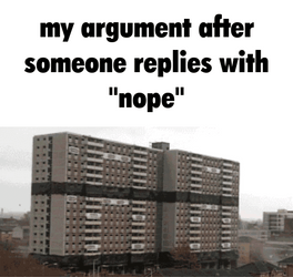 Establishment Implosion Argument After Someone Replies Nope GIF