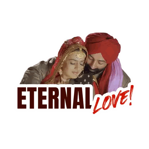 Eternal Love Ad With Man And Woman Sticker