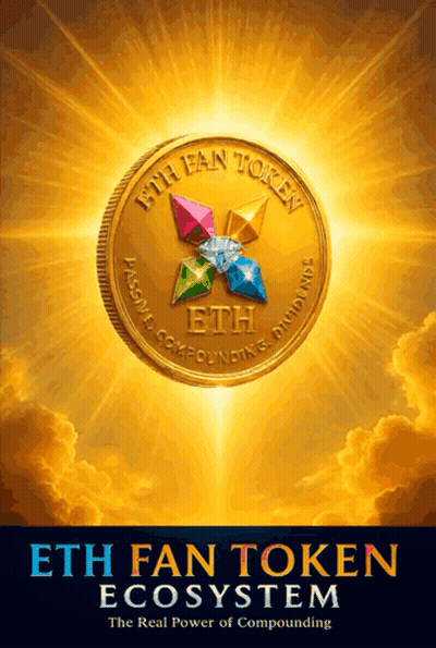 ETH Fan Token Ecosystem Gold Coin With Diamonds GIF