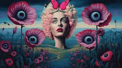 Ethereal Digital Flower Eye Fine Art GIF