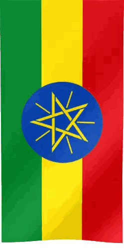 Ethiopia Flag With Blue Circle And Yellow Star Sticker