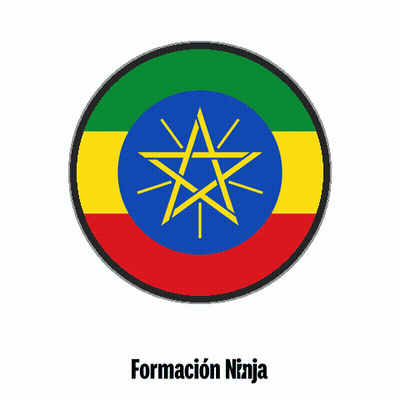 Ethiopian Flag In Circle With Formacion Ninja GIF
