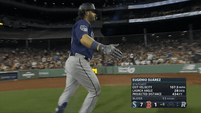 Eugenio Suarez Running Towards Home Plate GIF