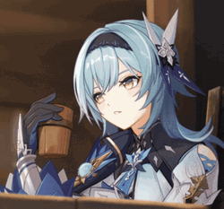 Eula Genshin Impact Glass Holding GIF