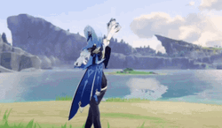 Eula Genshin Turn Around Dancing GIF