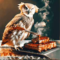 Eurasian Eagle Owl Grilling GIF