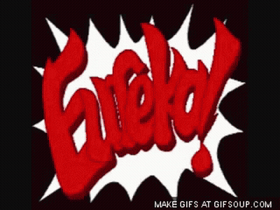 Eureka In Red On Black GIF