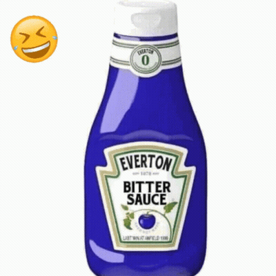 Everton Bitter Sauce Bottle With Smiley Face GIF