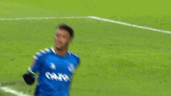 Everton Fc Mina Running And Jumping GIF