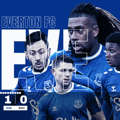 Everton FC Players Collage With Score 10 To 0 GIF