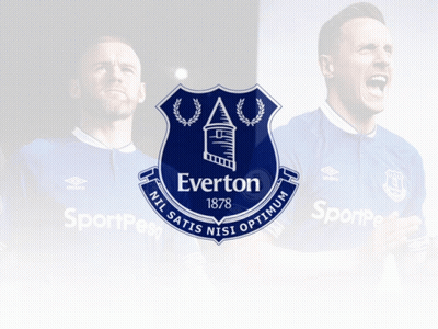 Everton Soccer Logo With Two Players GIF