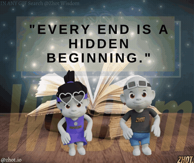 Every End Is A Hidden Beginning Poster Two Dolls Open Book GIF