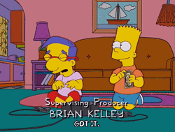 Everything Coming Up Milhouse Playing Console GIF