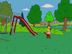 Everything Coming Up Milhouse Playing Frisbee GIF