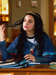 Evie Descendants Bored Hair Twirl GIF