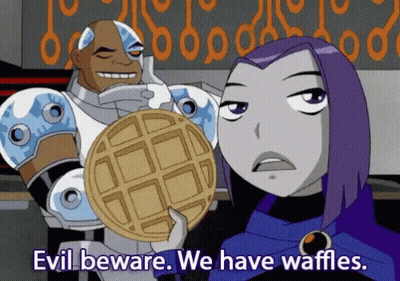 Evil Beware We Have Waffles Cartoon GIF