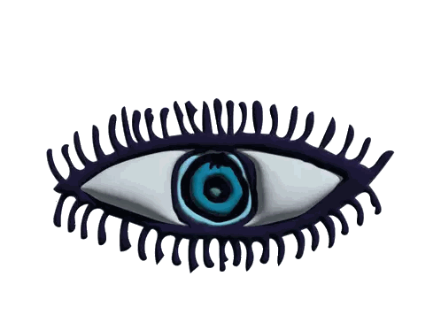 Evil Eye Drawing With Blue Center Sticker