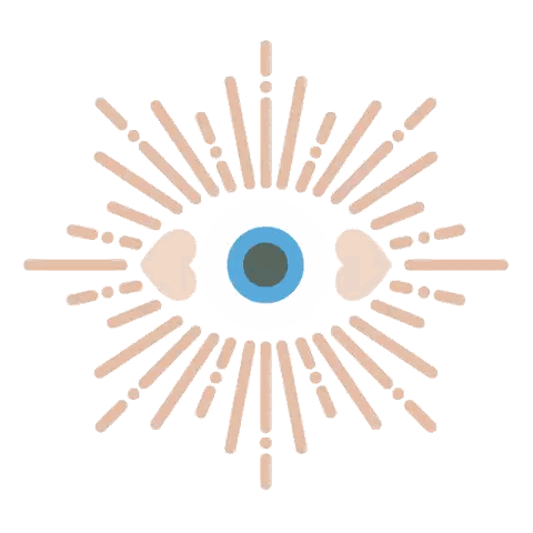 Evil Eye Drawing With Rays Sticker