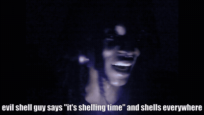 Evil Shell Guy Says Shelling Time GIF